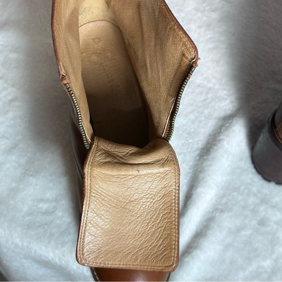 Madewell Alyce Brown Chestnut Leather Front Zipper Heeled Boots Size 11 - Picture 8 of 15